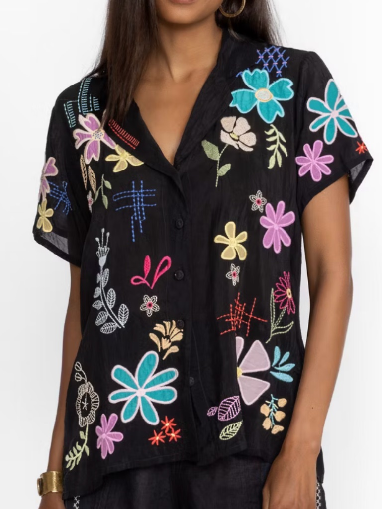 Johnny Was Kiki Applique Blouse